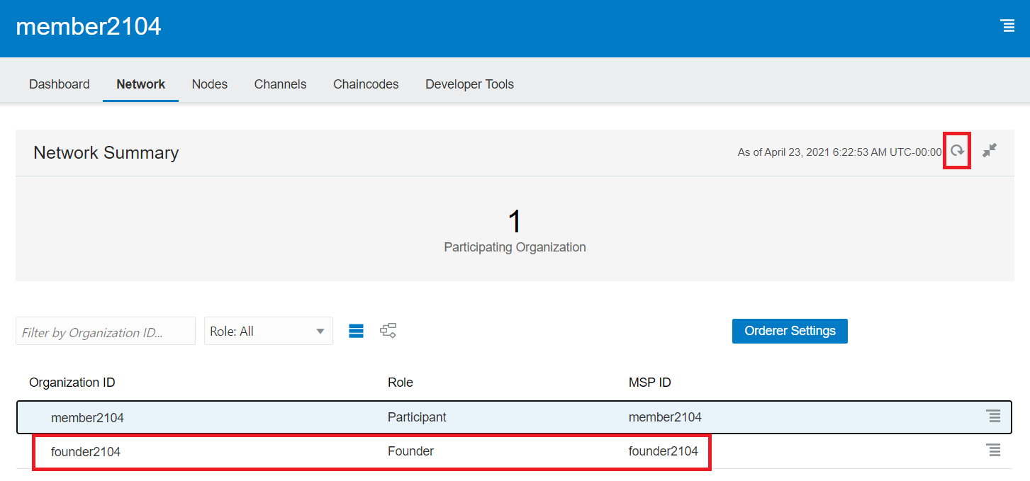ブロックチェーン・ネットワークの認識完了