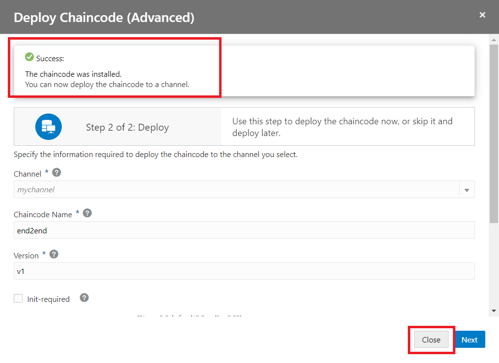 Install Chaincode Success