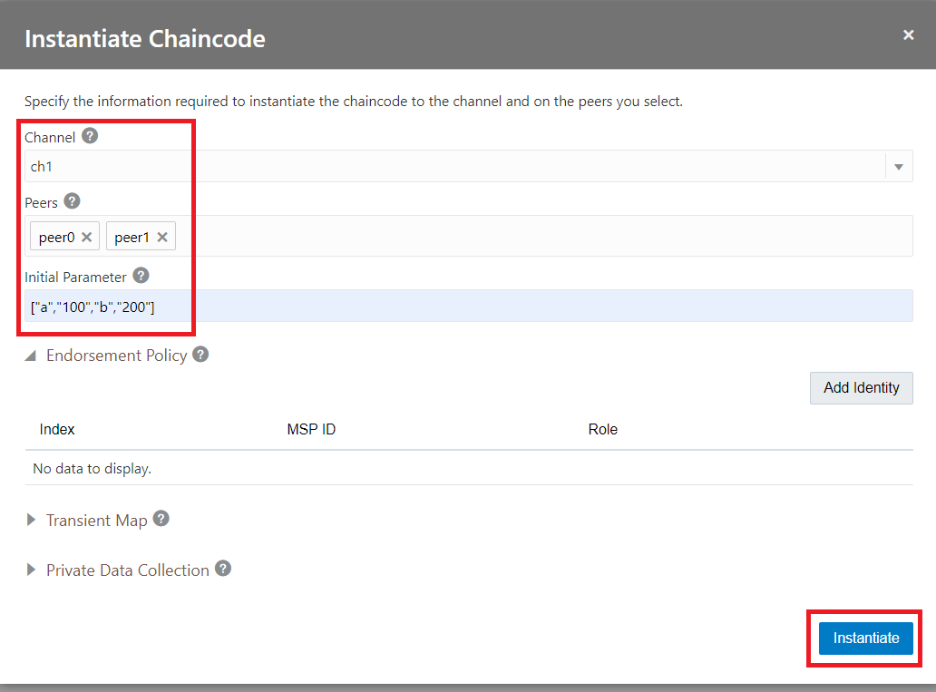 Instantiate Parameters