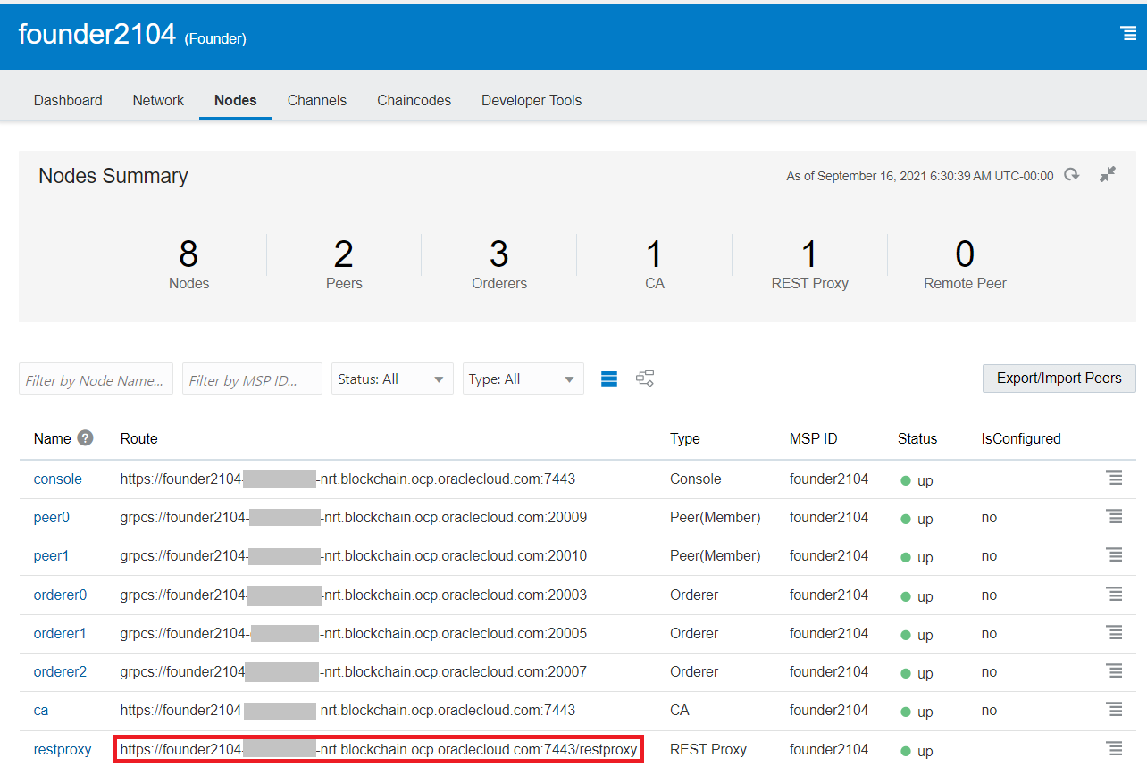 REST ProxyのURLの確認