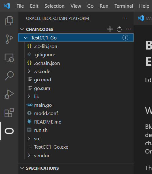 Chaincodeコード生成済