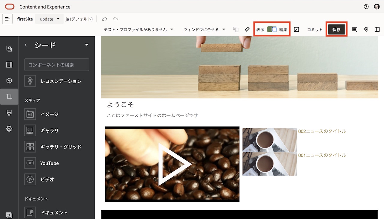 Video Assetsの選択